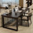 Black Rectangular Solid Wood Desk-109334463