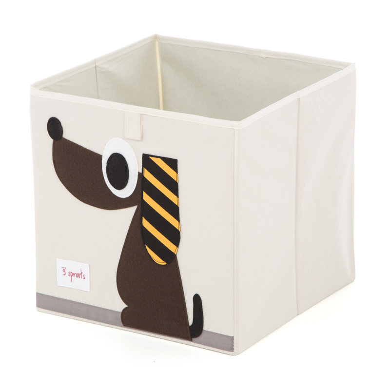 3 Sprouts â€“ Cube de rangement pour jouets de bÃ©bÃ©s et d'enfants avec motif de chien