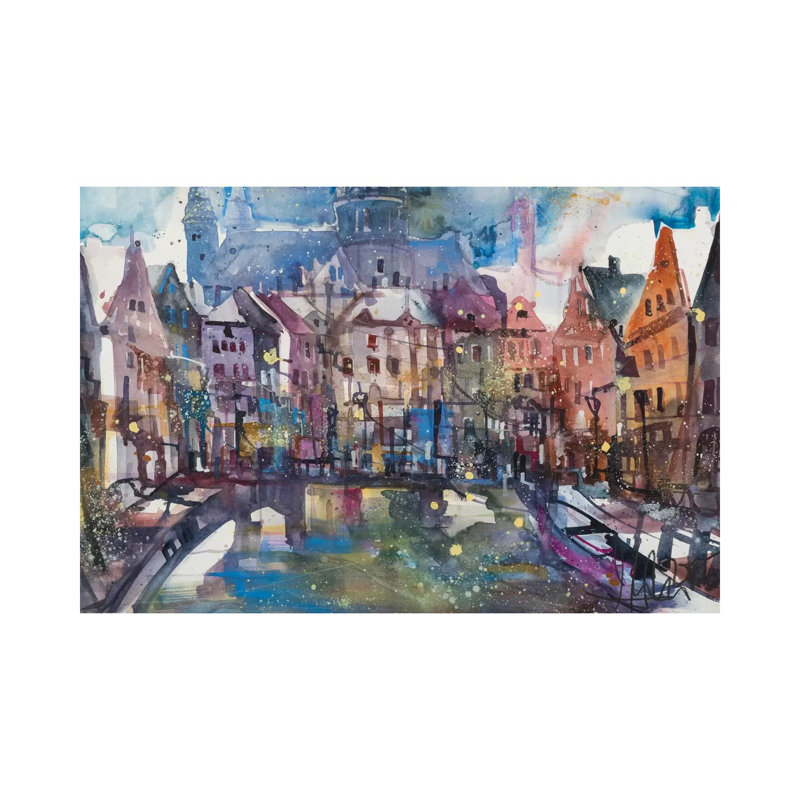 Amsterdam by Andreas Mattern - Wrapped Canvas Painting, 20.32 cm H x 30.48 cm W