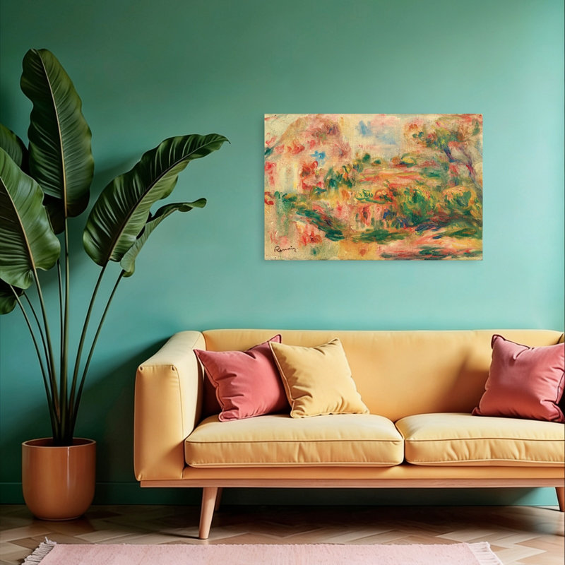 Paysage 1919, abstrait classique coloré, impression d'art mural, 24" H x 36" W