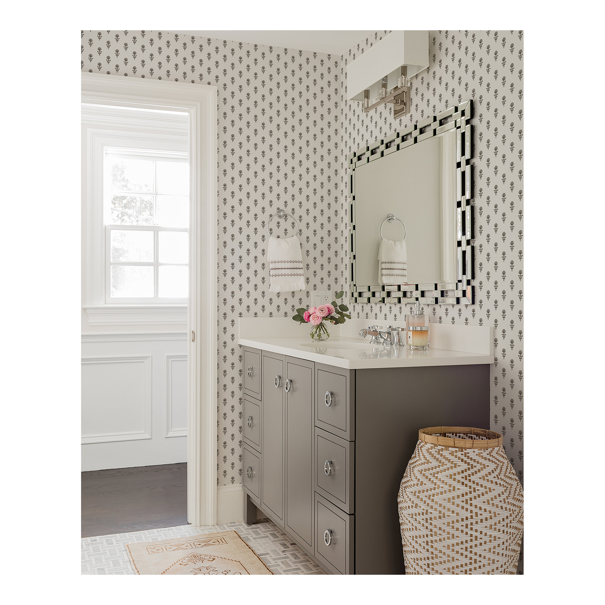 Floral Wallpaper, Stone