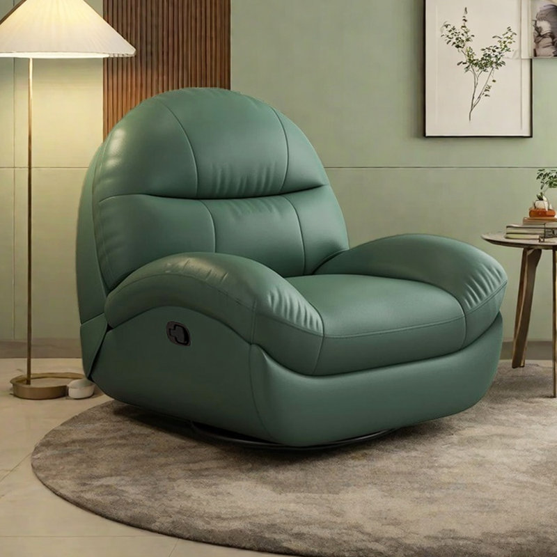 Fauteuil inclinable multifonctionnel en similicuir, Vert noirâtre