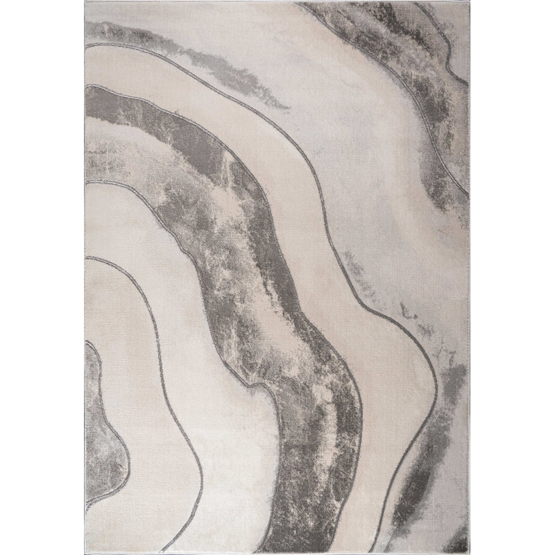 Tapis à motif abstrait moderne Angetenar, Rectangle 6 pi 7 po x 9 pi 6 po