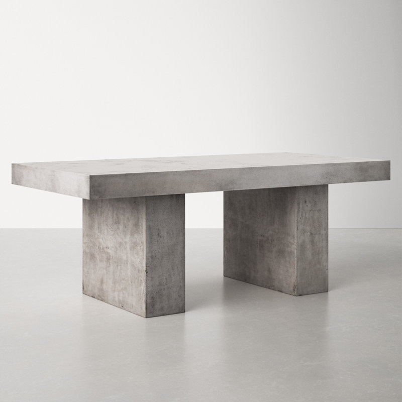 Shaye Rectangular Concrete and Fiber Dining Table