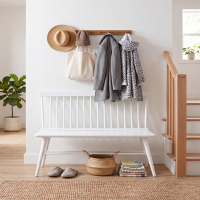Banc en bois massif Modern Farmhouse Hadiya