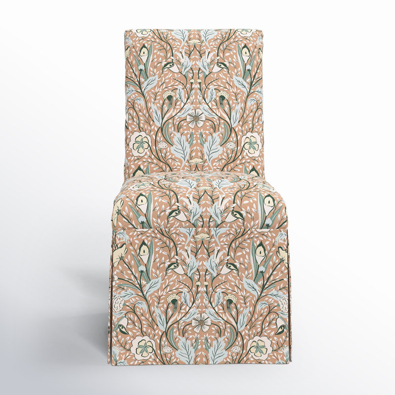 Ivanka Cotton Parsons Chair, Morris Botanical Peach