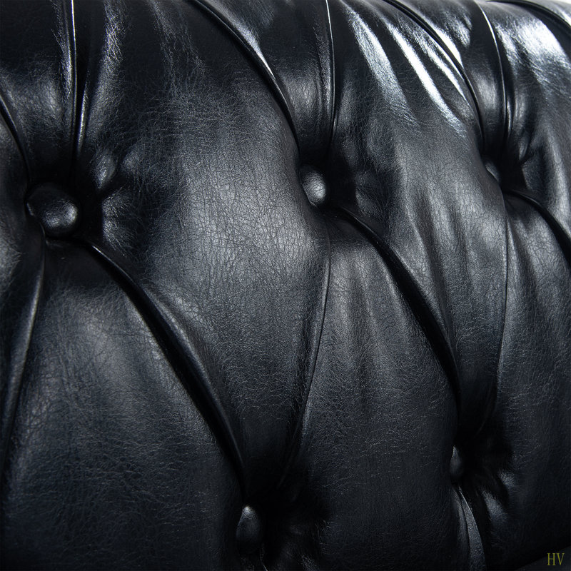 Canapé Chesterfield 84,65 po., Noir