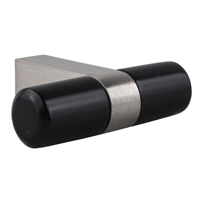 Bouton en T de 1 à 3/4 po, noir mat, métal (ensemble de 28)