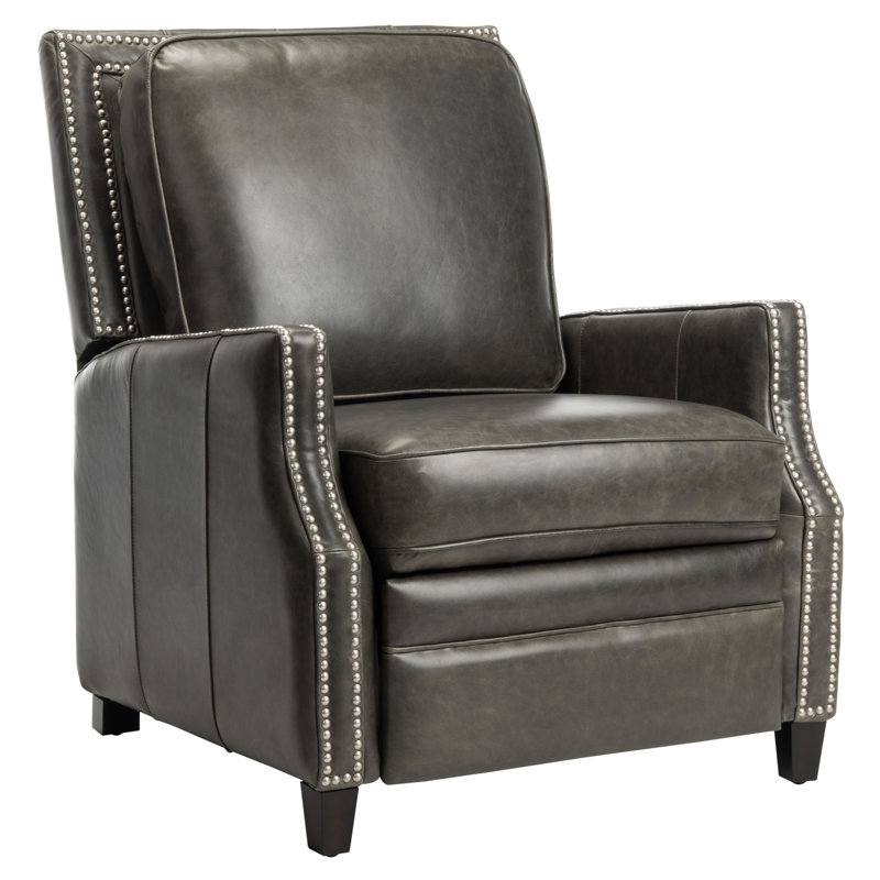Couture Leather Recliner, Trends Aged Black Genuine Leather