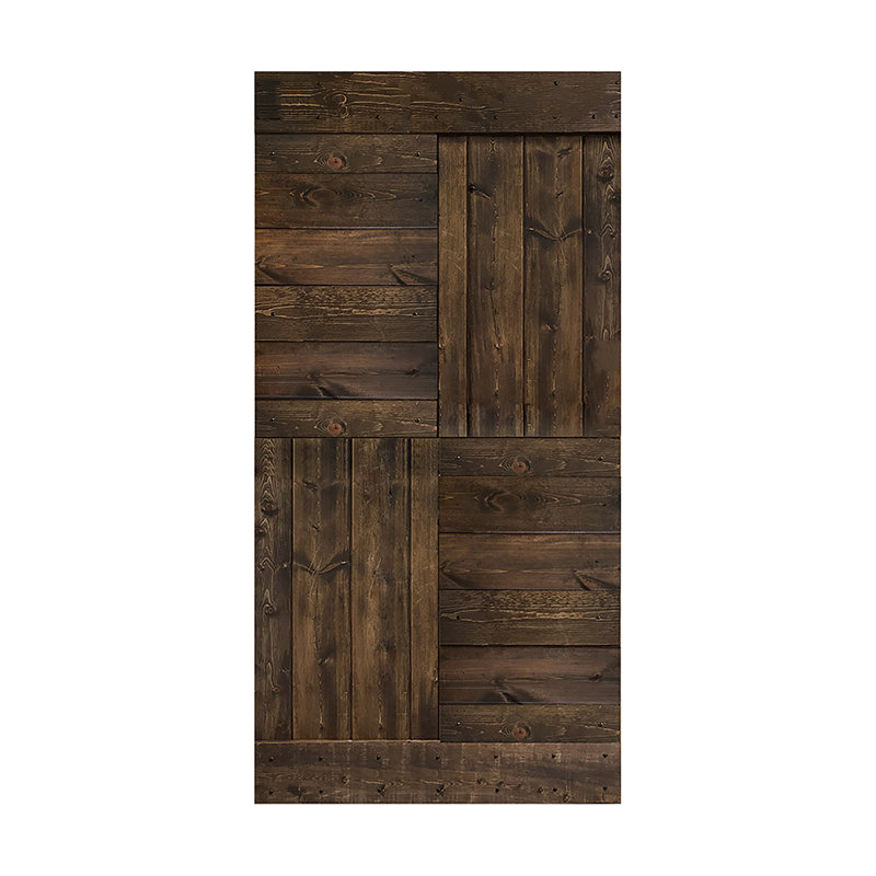 Porte de grange coulissante de style S brevetée sans quincaillerie d'installation (dalle de porte seulement) - Assemblage requis