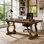Bureau de direction en bois massif de 63 po, grand bureau d'ordinateur avec dessus en parqueterie de diamants et pieds en S