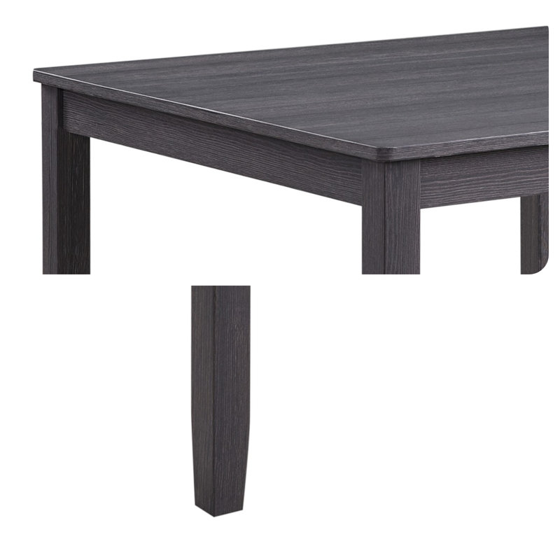 Ensemble de salle à manger moderne en bois - table carrée et 4 chaises rembourrées?, Noir