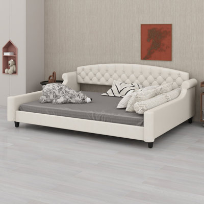 Daybed with easy assembly and  button tufting for offices or guest rooms