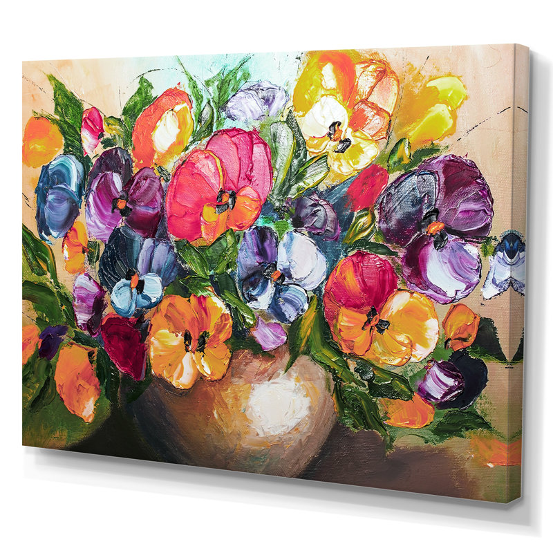 Fleurs et fruits impressionnisme - reproduction de cadre flottant sur toile, H 8 po x l 12 po x P 1 po, Toile tendue