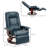 Air Leather Manual Recliner, Adjustable Swivel Lounge Chair with Footrest, Armrest and Wrapped Wood Base for Living Room, Blue-581358605