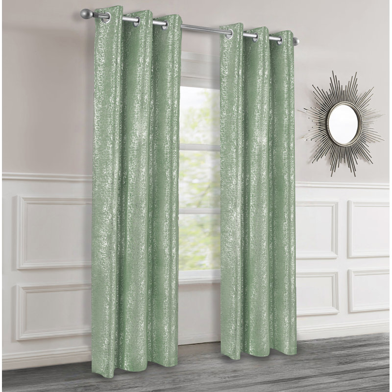 Thermal Insulated Blackout Curtains Bedroom Window Curtain Panels Living RoomBlackout, 38'' W x 84'' L, Shimmering Sage Green