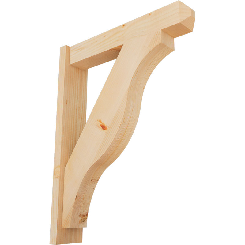 Persienne en bois rustique Funston Craftsman, Sapin Douglas de 5 1/2 po (lisse), P 26 po x H 34 po
