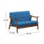 Canapé, canapé Mid-Century moderne capitonné et accoudoirs en bois cintré