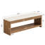 Banc de bout de lit avec coussin pour chambre à coucher, banc de rangement en bois avec étagère à chaussures de rangement 55,1 pouces