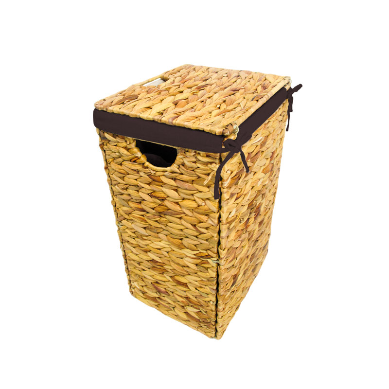 Panier à linge en osier avec couvercle et doublure Liola