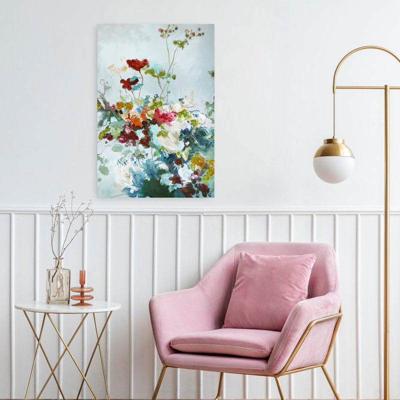 Art abstrait floral abstrait 1, H 24 po x l 16 po