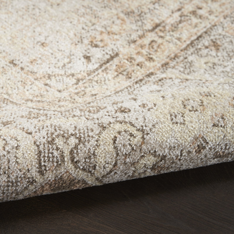 Tapis oriental en polyester tissé à la machine Haydel, Rectangle 3 pi 3 po x 5 pi