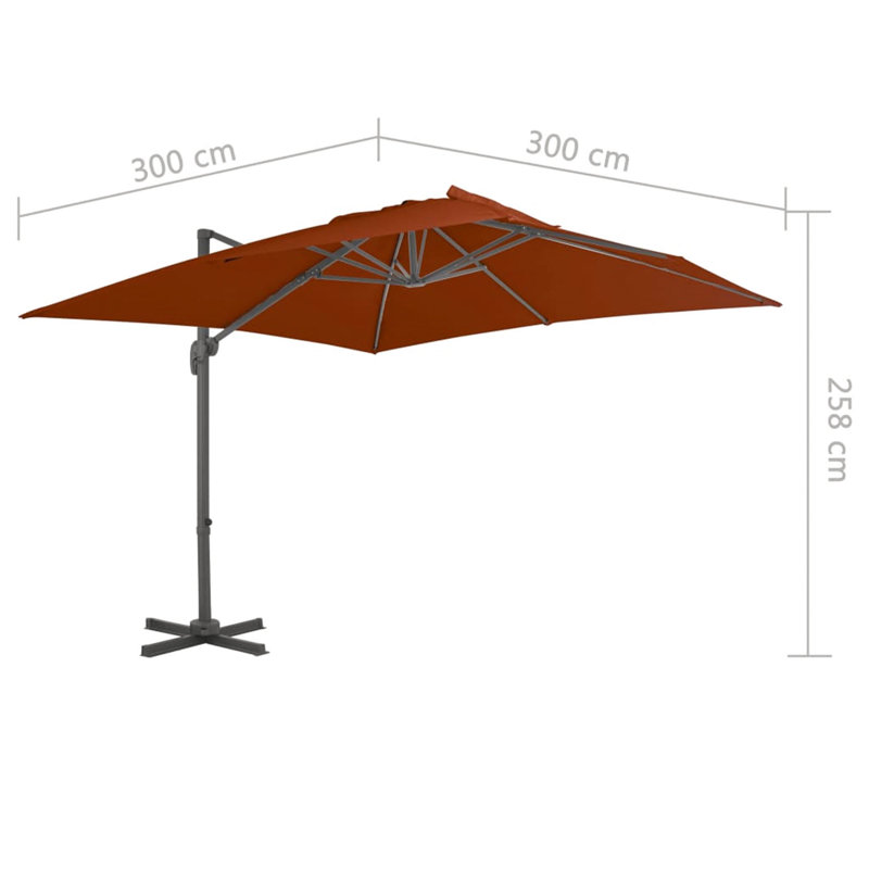 Russia 300cm Tilt Cantilever Parasol, Brown