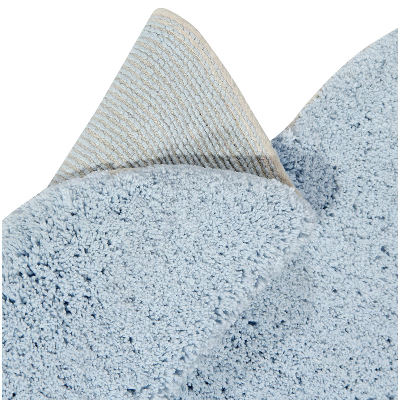 Tapis de couleur unie en coton touffeté à la main fantaisie bleu / bleu doux, Nouveauté 4 pi x 5 pi 7 po
