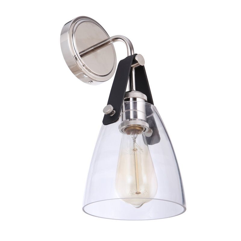 Fransen Steel Armed Sconce, Polished Nickel