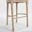 Chaises de salle à manger rembourrées French Country avec dossier rond en rotin naturel, ensemble de 2