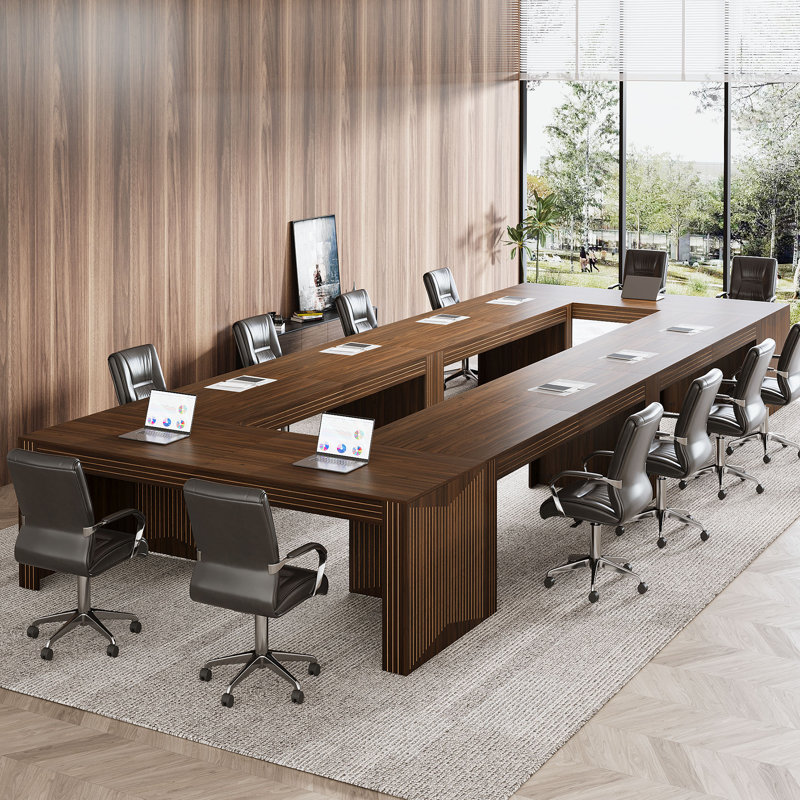 78.7" Rectangle Conference Table, Dark Brown