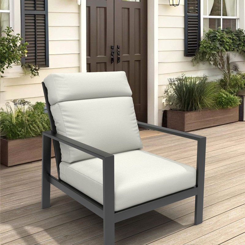 Sunbrella 6 Outdoor High Back Chair Cushion, Adirondack Chair Cushion Set, Canvas Natural