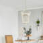 Lustre en bois 4 lumières, luminaire suspendu avec chaîne réglable