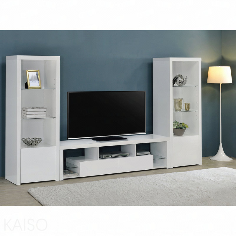 Meuble télé 3 pièces blanc ultrabrillant