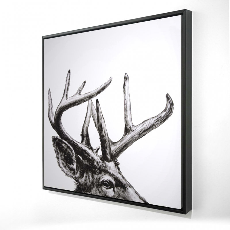 Roe Deer Plume - Toile encadrée de cerf blanc pour la décoration intérieure