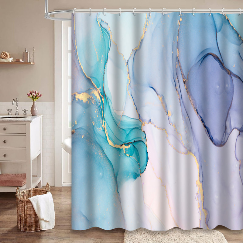 Rideau de douche avec 12 crochets, L 72 po x l 84 po