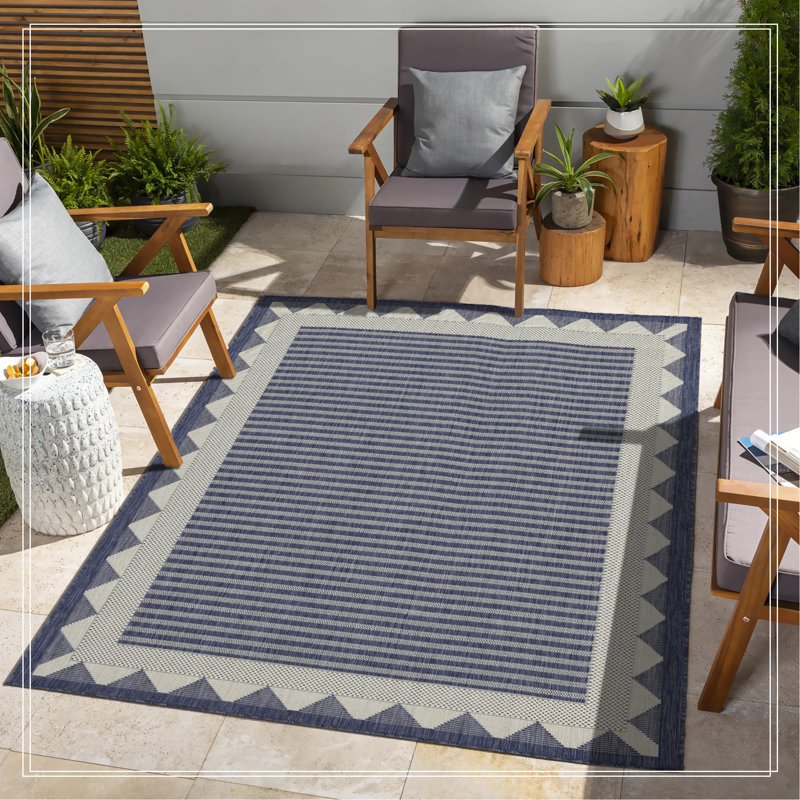 Tapis bleu intérieur / extérieur, Tapis de couloir 2 pi 7 po x 7 pi 3 po