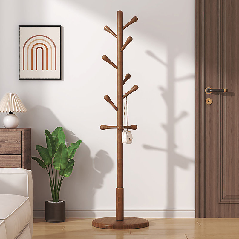 Solid wood coat rack