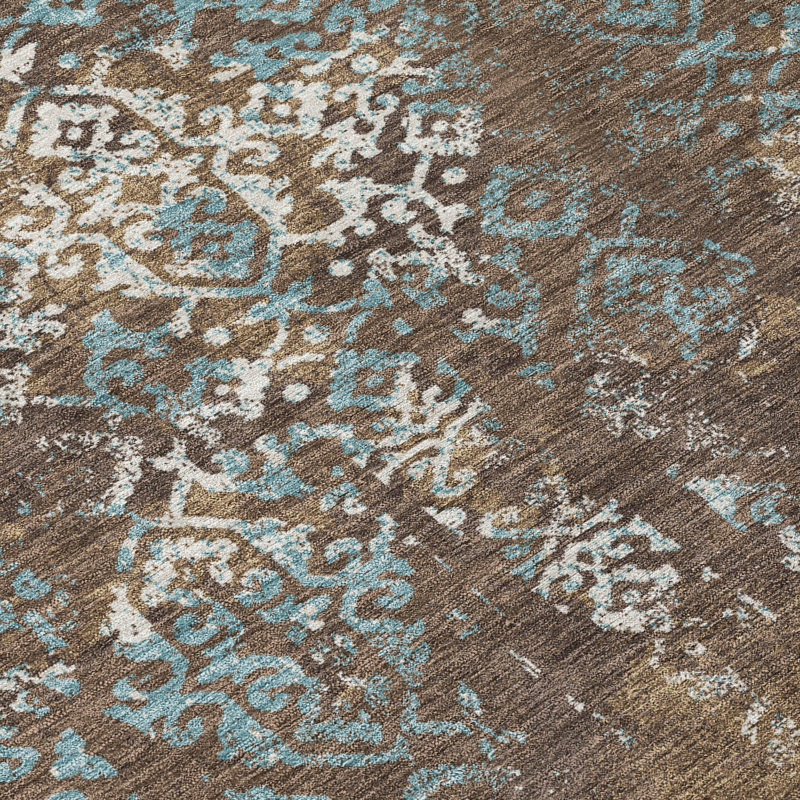 Machine Washable Indoor/Outdoor Chantille ACN2713 Casual Rug, 10' x 14', Brown