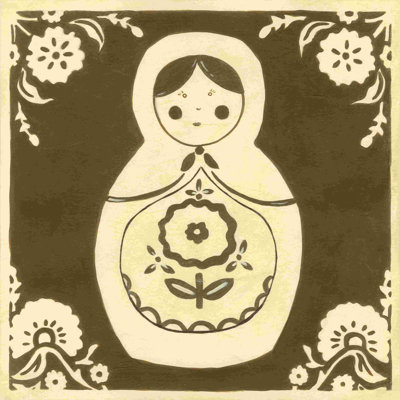 Poupée russe en brun