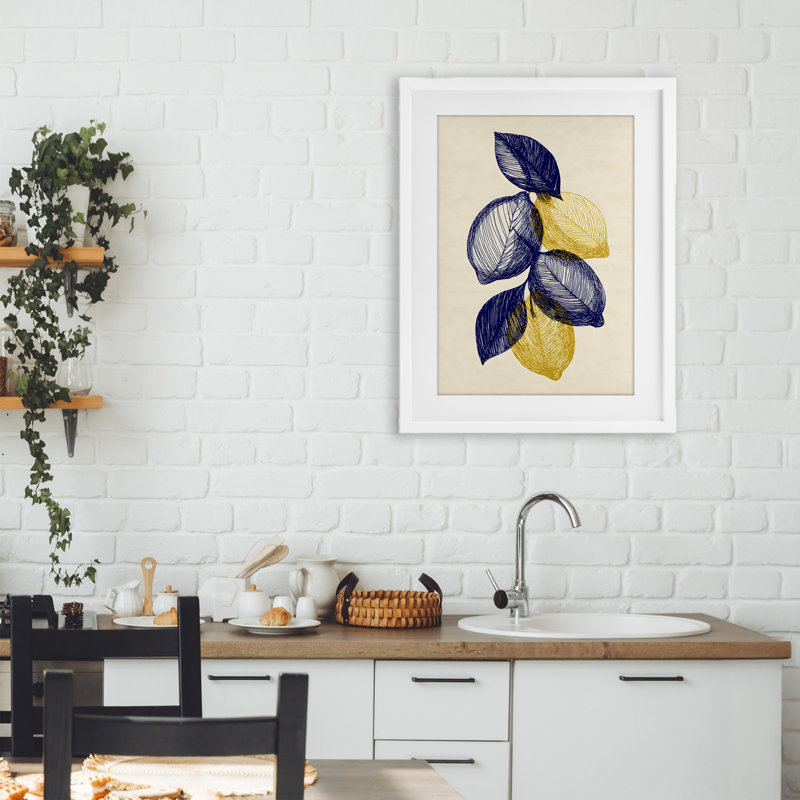 Croquis botanique marine sous-marine, reproduction encadrée sous verre, design par Petal Prints Design, 23 x 17