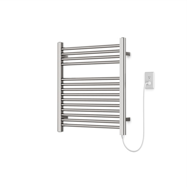 Denby Wall Mount Electric Towel Warmer, Brushed Nickel, 27" H x 23.625" W x 5.19" D