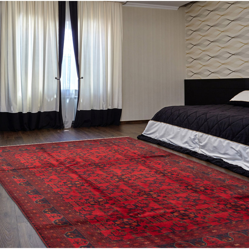 Tapis rouge Maleaha Esari 6 pi 8 po x 9 pi 9 po