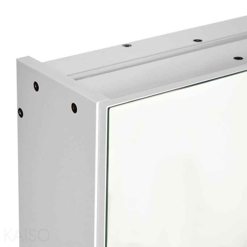 Armoire, organisateur de miroir de meuble-lavabo mural avec gradateur tactile, trois portes et charge USB