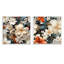 Paradis floral blanc et doré - ensemble de 2 collages floraux carrés-101848746-101848747