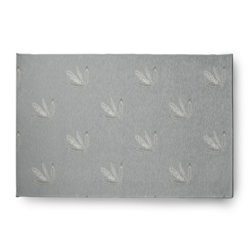 Tapis en chenille à motif de plumes, Rectangle 4 pi x 6 pi