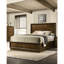 Structure de lit simple en bois de noyer avec tête de lit haute, bois d'hévéa massif, design transitionnel, couleur de chambre à coucher, look, option de mise à niveau-1148297334
