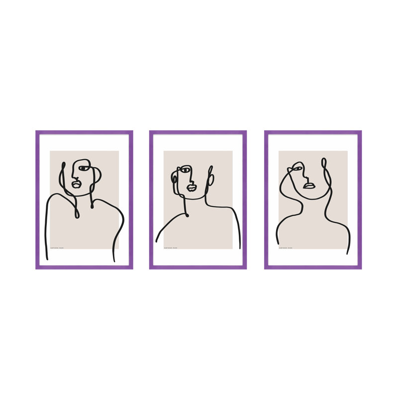 Romina Gadler, H 20 po x l 14 po x P 1,25 po, Papier encadré mauve