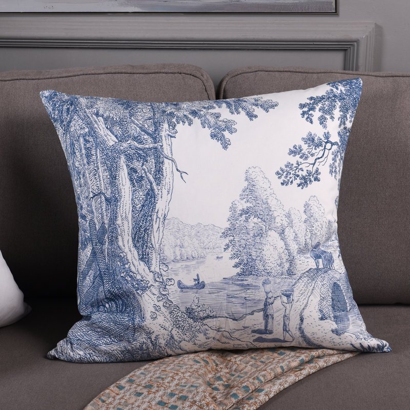 Housse et insert de coussin carré en lin Dann Foley De Jouy