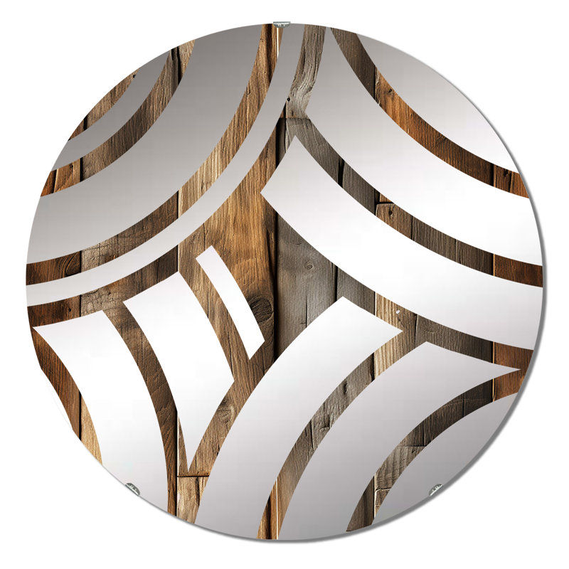 Miroir décoratif Rustic County Planked Wood, 23,6 po x 23,6 po